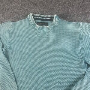 Weird Fish Ensign Blue Waffle Knit Crewneck Sweater Men's Size M